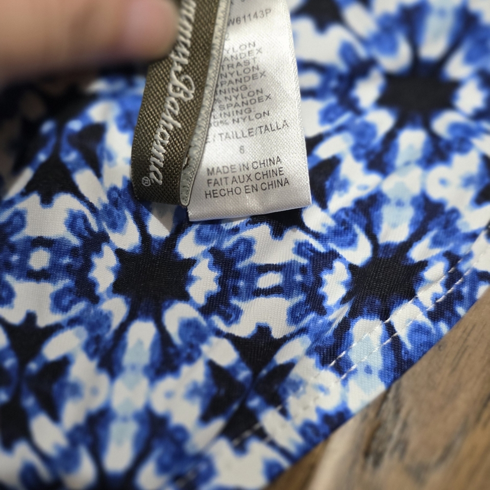 Tommy Bahama Shibori Splash Bandeau One-Piece Swimsuit - Picture 4 of 6